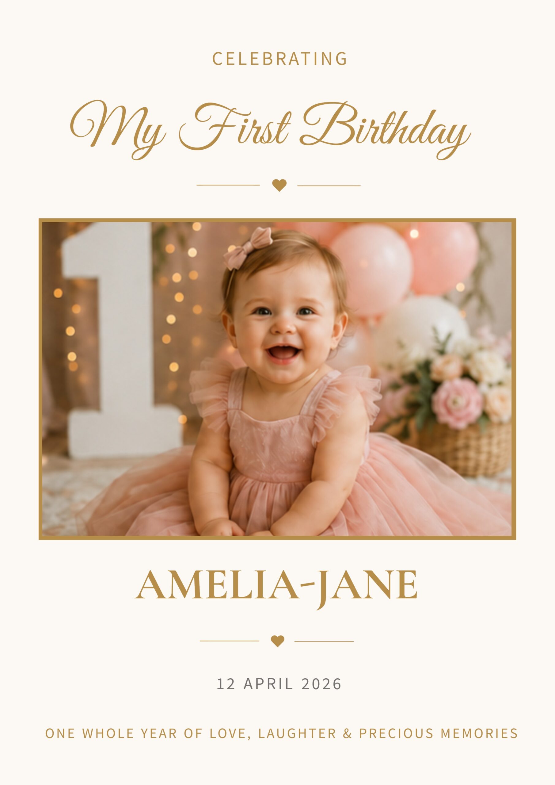 personalised baby first birthday keepsake